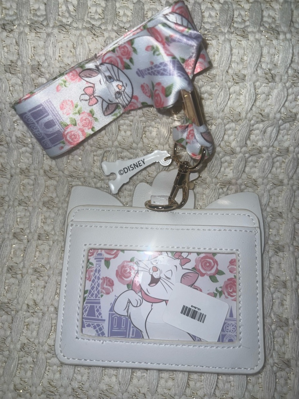 NWT Loungefly Disney Marie Paris Eiffel Tower Floral Aristocats Lanyard ID - Picture 6 of 6